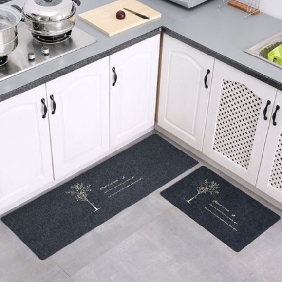 Bộ 2 tấm thảm bếp sợi cước mịn nhiều mẫu sang trọng giao mẫu ngẫu nhiên