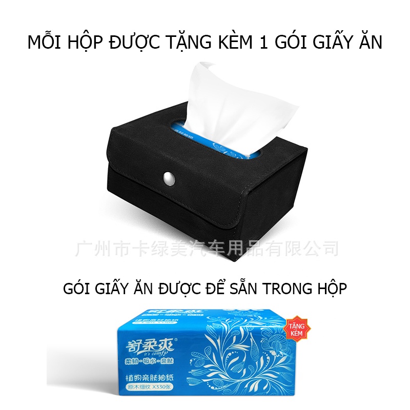 Hộp Đựng Khăn Giấy Trên Ô Tô Cao Cấp Sang Trọng Tặng Kèm Khăn Giấy Trong Hộp