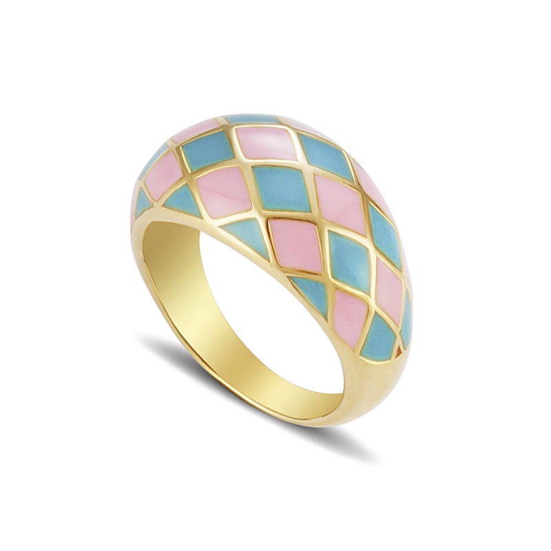 1 nhẫn đeo tay họa tiết caro thời trang cá tính