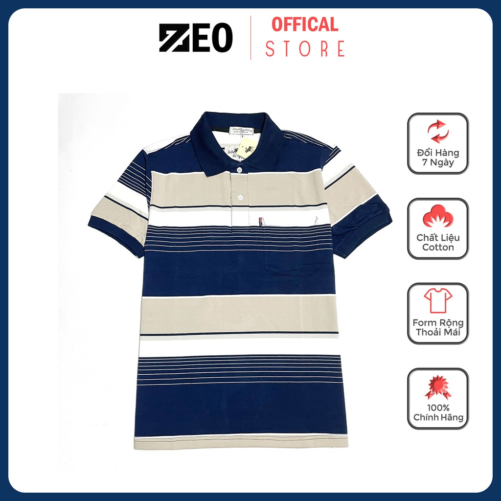 Áo thun nam có cổ bẻ trung niên ZEO STORE vải Cotton, form rộng thoải mái | BigBuy360 - bigbuy360.vn