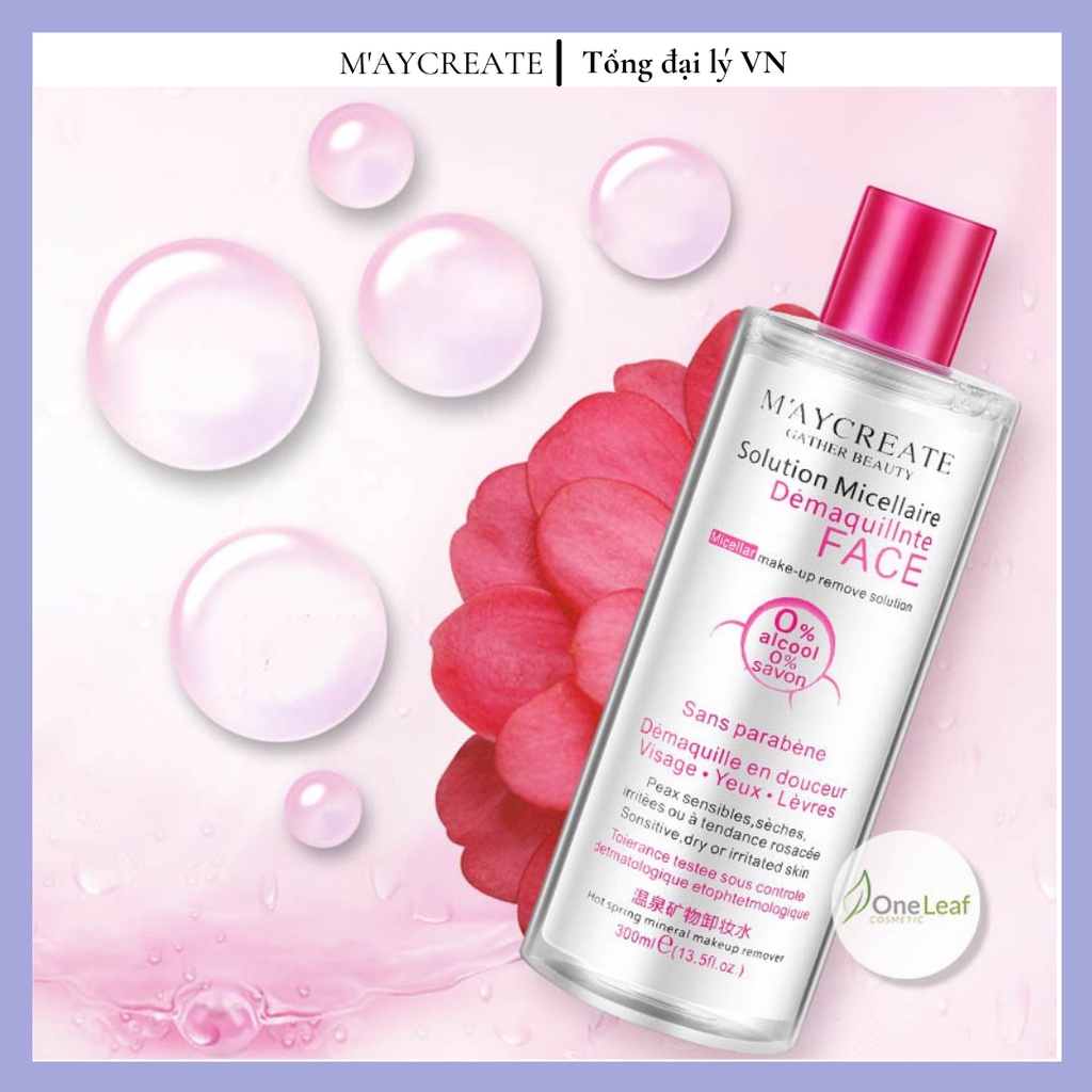 Nước tẩy trang Maycreate Nước Tẩy Trang Cho Da Dầu, Da Mụn 300ml MNTT1