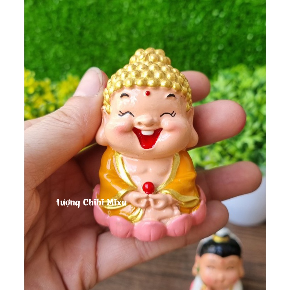 Bộ 03 tượng Phật Tổ - Quan Âm - Tế Công size 6cm