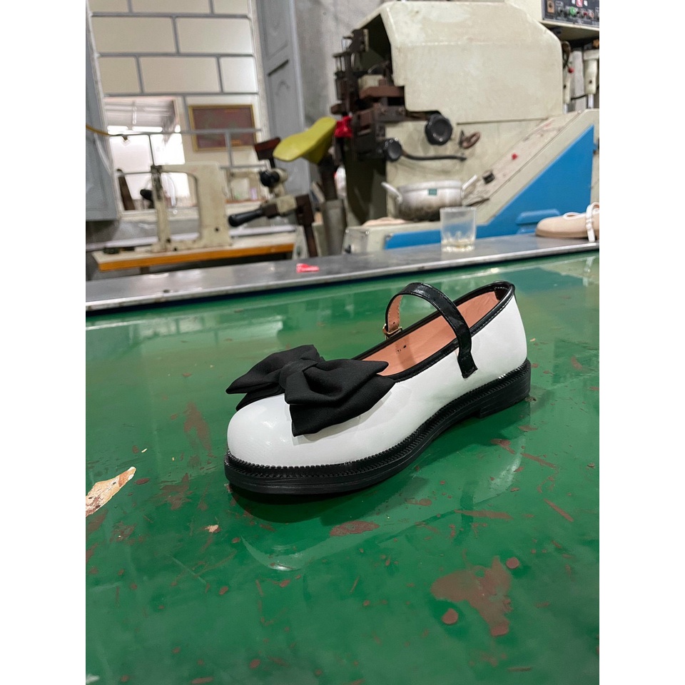 Giày Bệt Nữ Lolita Da Mềm Đính Nơ Phong Cách Thời Trang Trẻ Trung