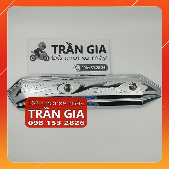 Ốp pô xe AB airblade đầu bò 2011-2012 chụp che bô xi inox crom - phụ kiện trang trí đồ kiểng air blade