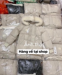 Áo phao dáng dài cổ lông