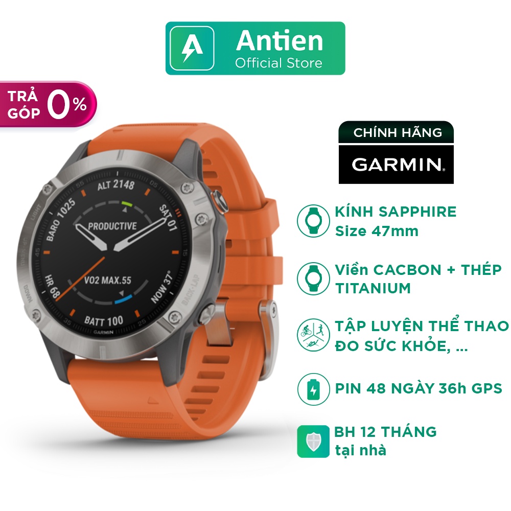 Đồng hồ Garmin Fenix 6 Series - Sapphire, 47mm - Chính Hãng