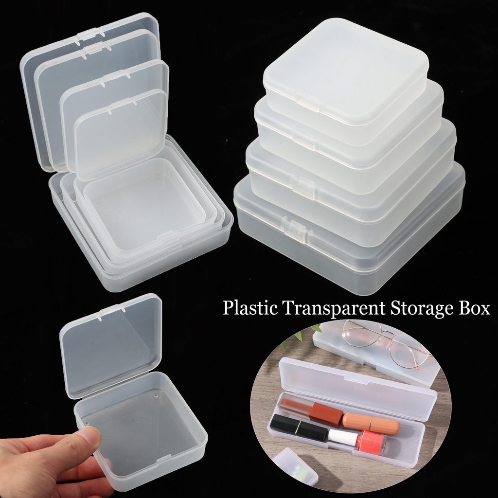KUNHEV Hộp Đựng Đồ Dùng Hình Vuông Cỡ Nhỏ Bằng Nhựa Trong Suốt Tiện Dụng Ốp