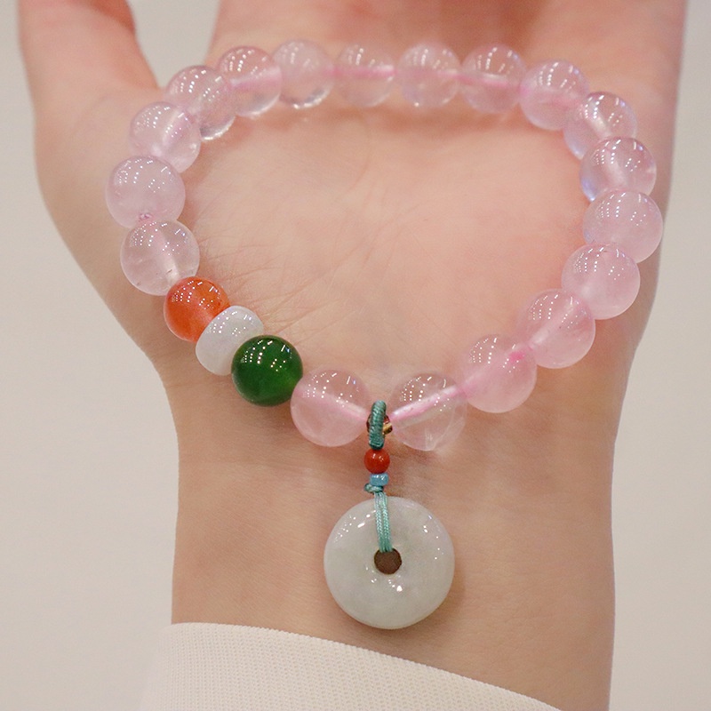 [Hàng Mới] Vòng Đeo Tay Thiết Kế Đính Pha Lê Hồng An Toàn Cho Nữ