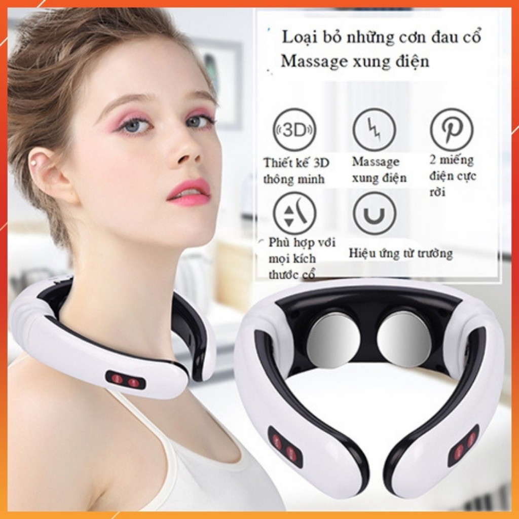 Máy Massage Chữ C 2 Trong 1 Rung Và Xung Điện Từ Trường Giảm Cơn Đau Cổ Vai Gáy Hiệu Quả