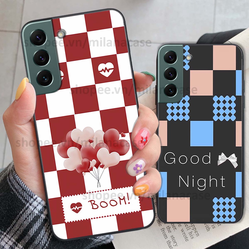 Ốp Samsung S22 / S22 Plus / S22 Ultra / S22+ caro họa tiết nhiều màu sắc siêu đẹp thời trang cá tính