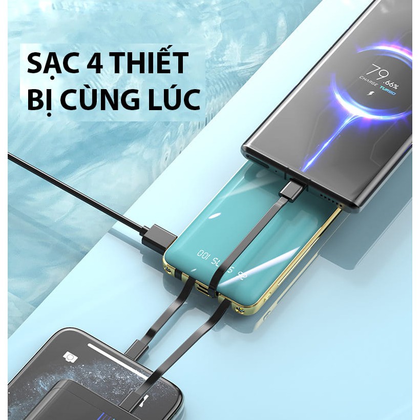 Pin sạc dự phòng A121S - Tích hợp đa cổng sạc Lightning/TypeC/Micro USB - Sạc nhiều thiết bị cùng lúc