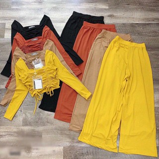Sét bộ thun lụa dây rút 2 bên