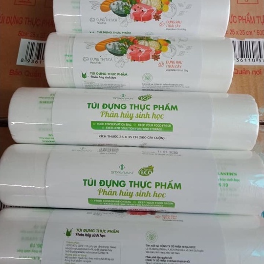 Cuộn 500G Túi Đựng Thực Phẩm Tự Hủy Sinh Học