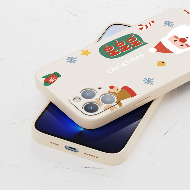 Ốp lưng iphone Ốp điện thoại SUNTAIHO silicon mềm hình Giáng sinh cho iPhone 13 12 11 Pro Max X XR Xs Max 7 8 Plus 12mini 13mini