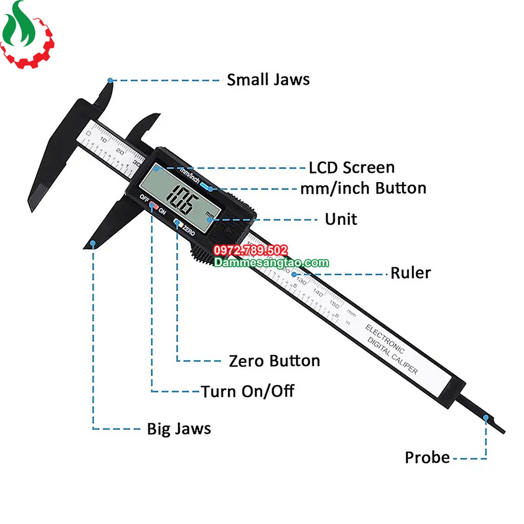Thước Kẹp Điện Tử Sợi Nhựa Carbon Syntek 150mm