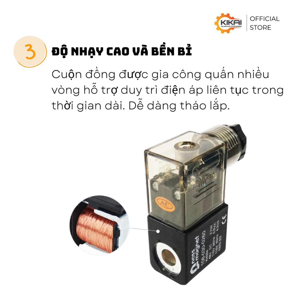 Van điện từ 4V210-08 / 4V210-06 24VDC 220VDC loại 5 cổng 2 vị trí chất lượng tốt bền bỉ