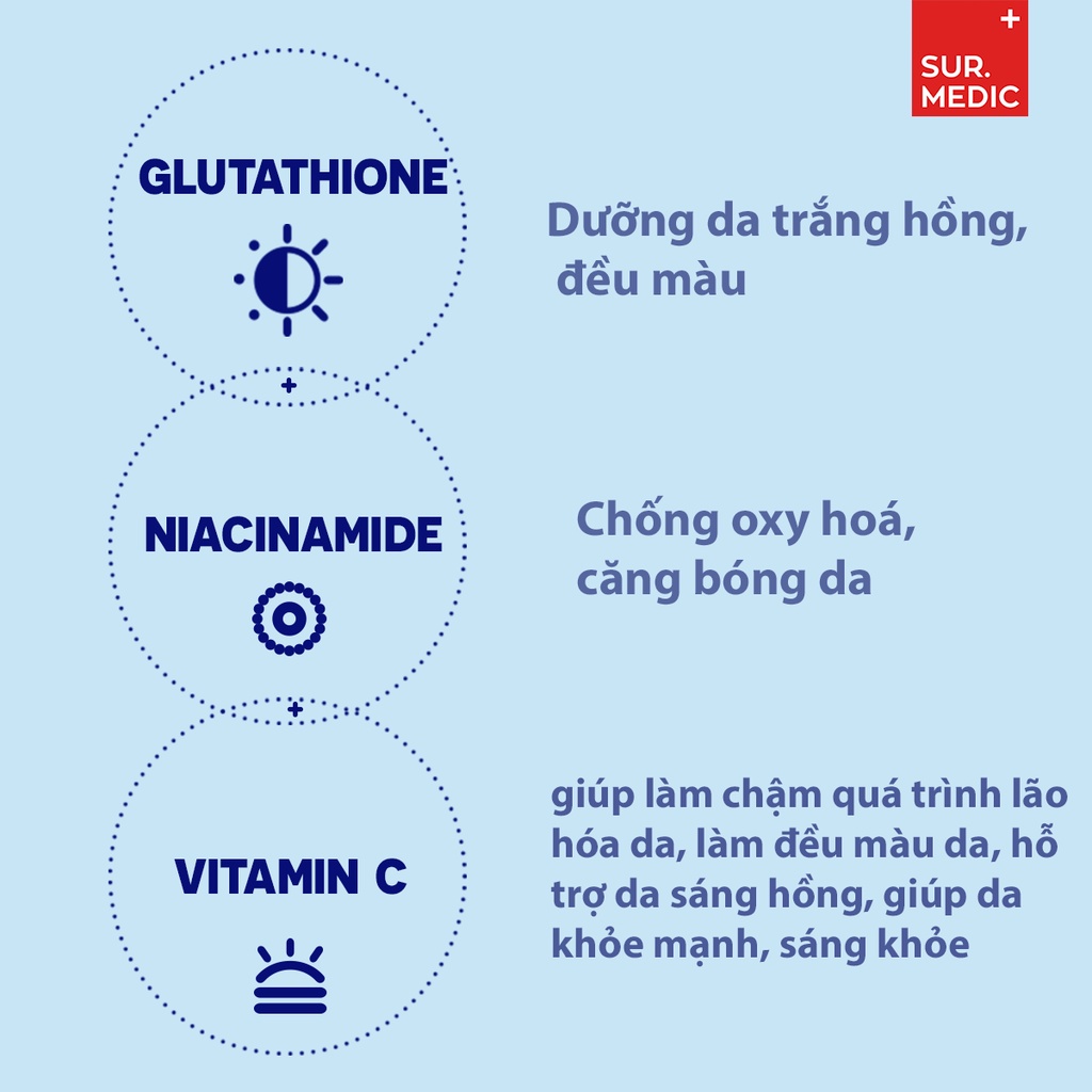 SUR.MEDIC+ Kem Dưỡng Trắng Da Chống Lão Hóa Sur.Medic Super Glutathione 100 Bright Tone Up Cream 40ml [CHÍNH HÃNG]