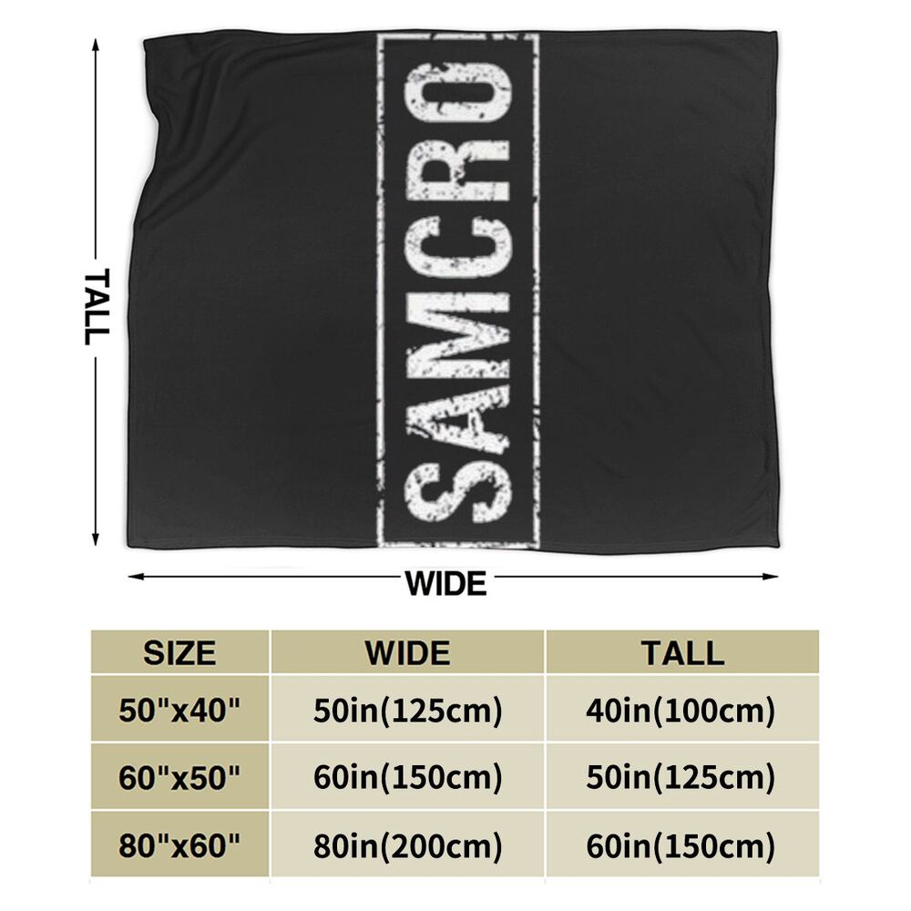 Samcro Biker Motorcycle Club Super Soft Micro Fleece Blanket Microfiber Holiday Winter Cabin Warm Blankets