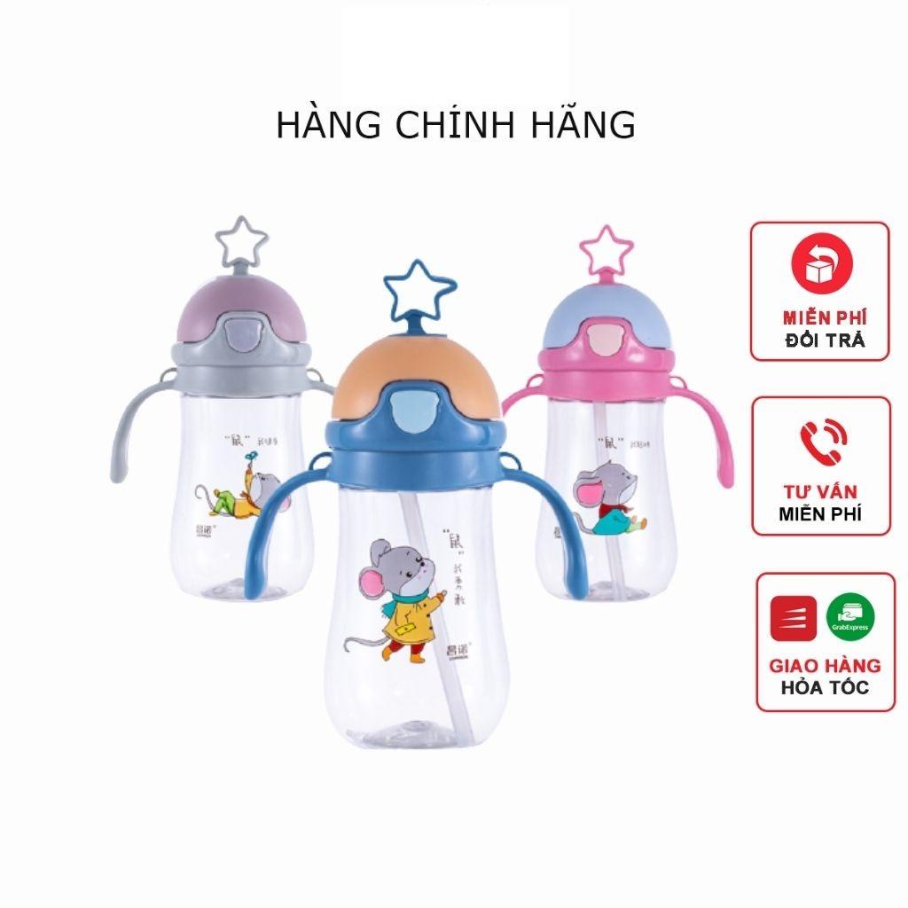 Bình uống nước cho bé hình sao 280ml, Bình giúp bé tập uống nước, chất liệu an toàn - Loki