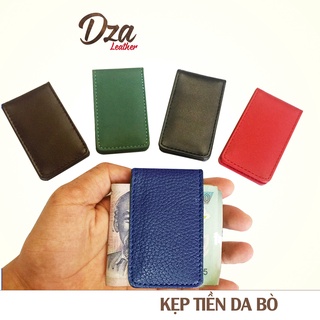 Kẹp tiền da bò Dza leather tiện lợi nhiều màu sắc lựa chọn, nhỏ gọn tiện lợi thay ví truyền thống