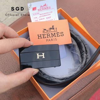 Thắt lưng nam chữ H da cao cấp bản nhỏ full box khóa tự động phiên bản dây nịt lưng đẹp Hàn quốc