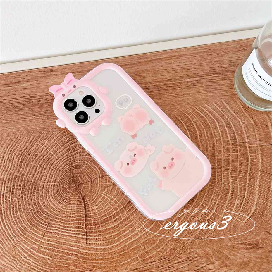Ốp Điện Thoại Mềm Hình Heo Hồng Cho iPhone 14 13 12 11 Pro Max SE2020 X XR Xs Max 7 8 6 6s Plus