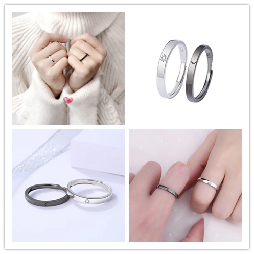 Bộ 2 Nhẫn Thời Trang Có Thể Điều Chỉnh Kích Thước Dành Cho Cả Nam Và Nữ