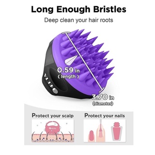 Lược gội đầu mát xa, silicon massage Heeta Hair Scalp Brush