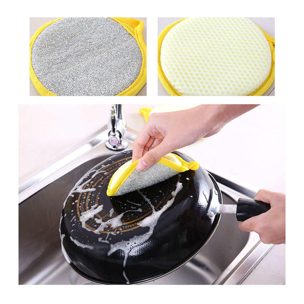 【COD】Miếng mút rửa chén hai mặt hình tròn đa năng dành cho nhà bếp