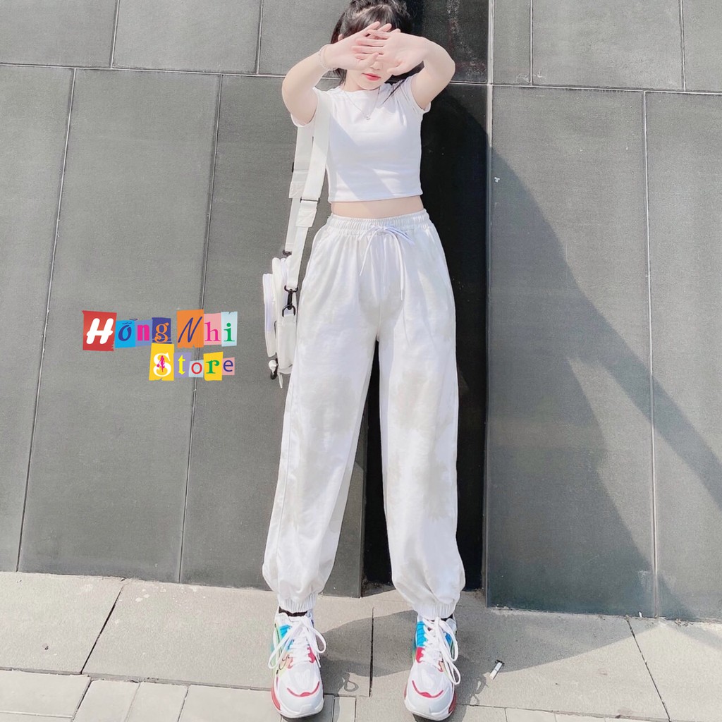 Quần Jogger 3D Ulzzang Unisex Jogger Loang Màu Bo Lai Xám Nhạt - MM