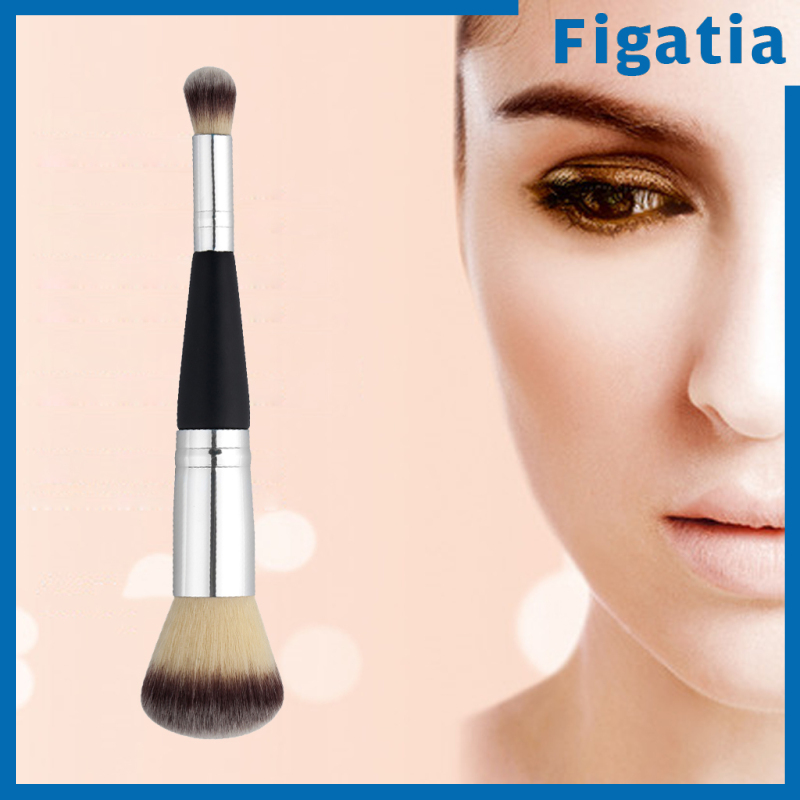 [FIGATIA]Pro Wooden Makeup Brush Dual-Ended Face Shading Flat Contour Foundation Tool