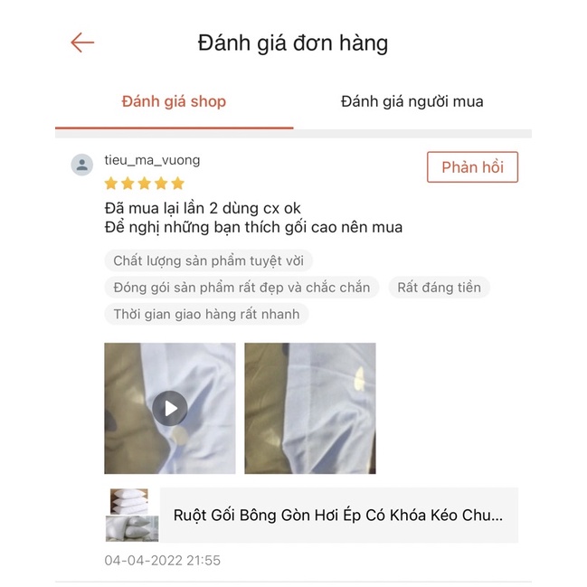 Ruột gối đầu bông trắng , nằm êm bông hơi không xẹp