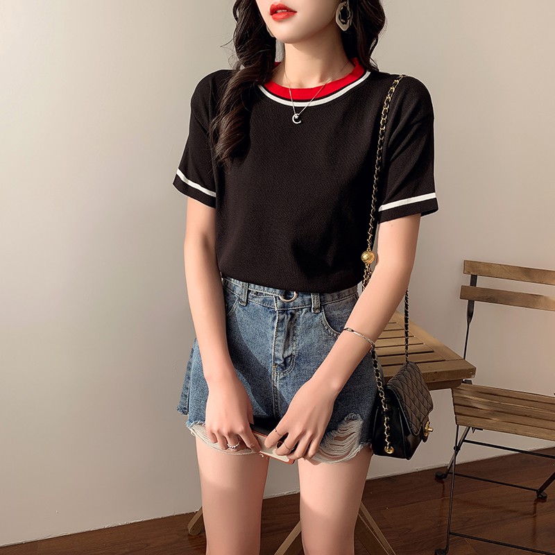 Áo nữ tay ngắn đơn giản phong cách Nhật Bản thời trang 2021 ngọt ngào cho nữ