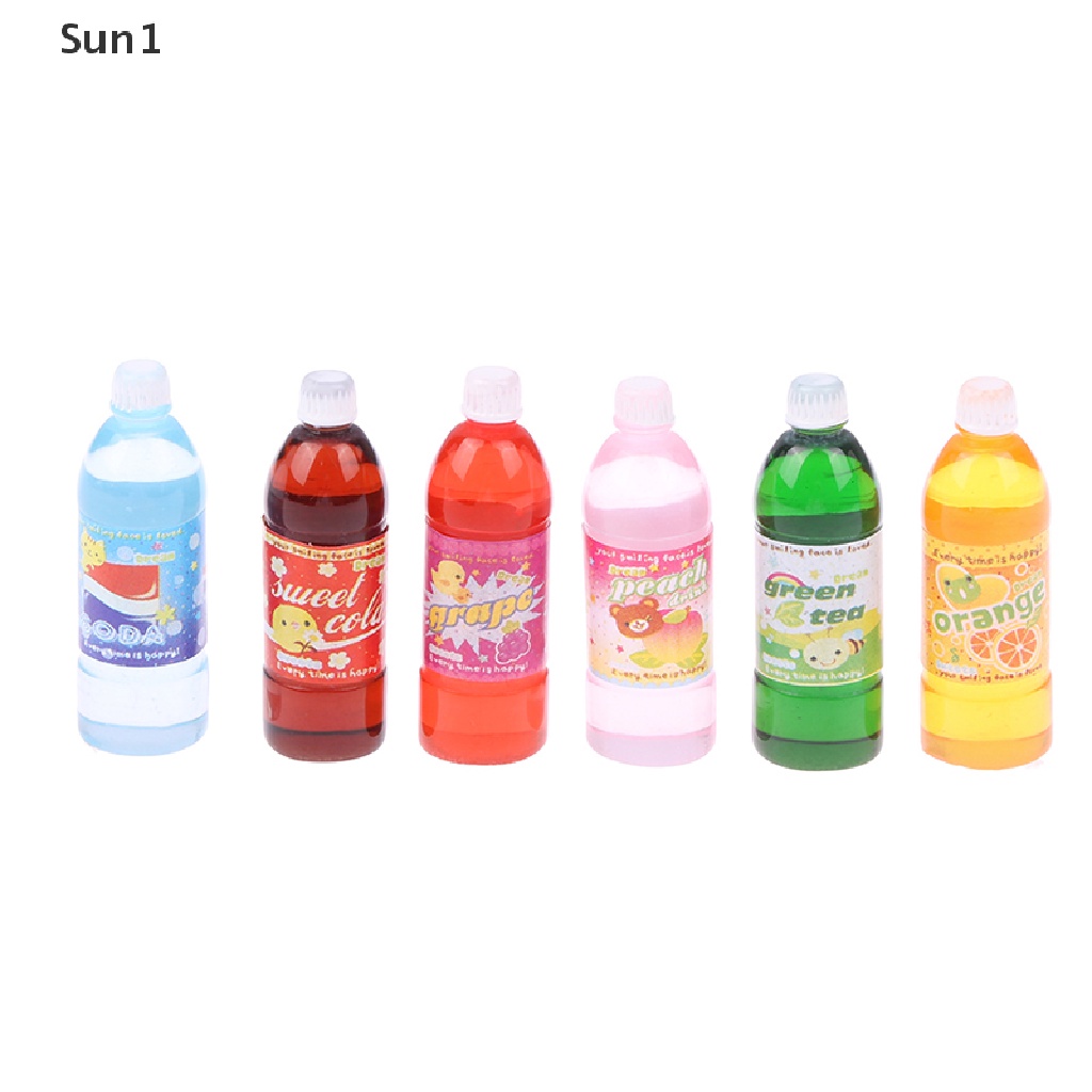 Set 6 Chai Nước Ngọt 1 / 12 Dùng Để Trang Trí Nhà Búp Bê