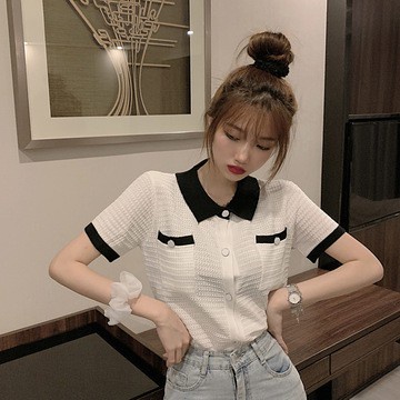 Áo polo tay ngắn dáng rộng chất lụa lạnh thời trang Hàn Quốc mùa hè trẻ trung  cho nữ