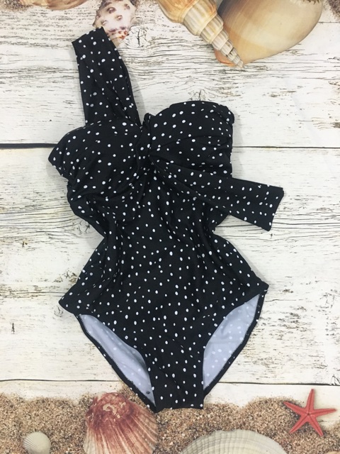 Bikini 1 mảnh cup ngang dây choàng vai nâng ngực siêu hot