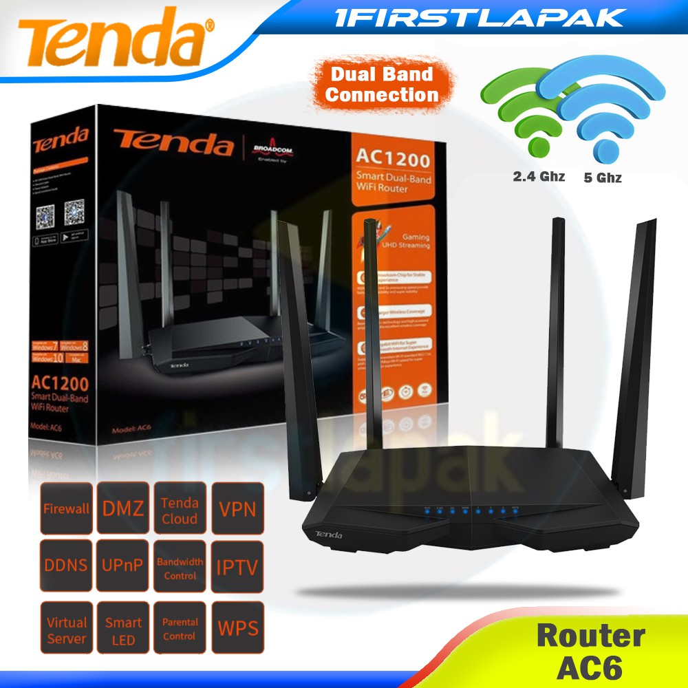 TENDA Bộ định tuyến không dây Ac6 1200Mbps