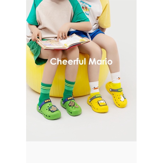 Dép cho bé Cheerful Mario chính hãng sục cross cho bé trai bé gái siêu nhẹ chống trơn trượt