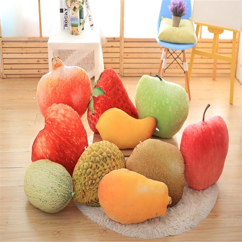Mô phỏng 3D mới Gối trái cây Đệm trang trí Ném Gối với Nội thất trang trí nội thất Sofa Đồ chơi giả lập Không có dây kéo