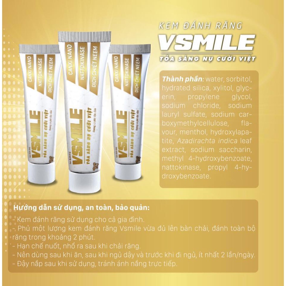 KEM ĐÁNH RĂNG VSMILE - TỎA SÁNG NỤ CƯỜI VIỆT NAM