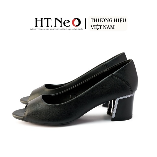 Giày cao gót nữ HT.NEO Da thật mềm mại êm chân, thiết kế mũi hở siêu xinh, tinh tế nhẹ nhàng CS138