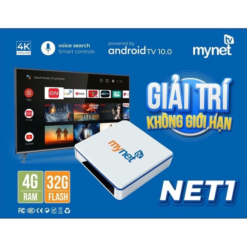 ANDROID TIVI BOX MYTV NET RAM 4Gb-32GB KÈM ĐIỀU KHIỂN GIỌNG NÓI BH CHÍNH HÃNG 12 THÁNG