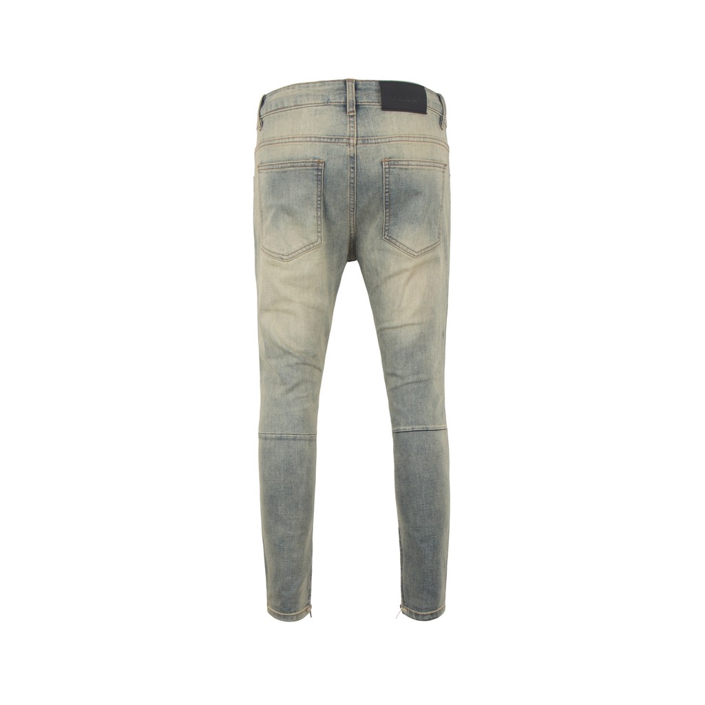 Quần Skinny Jeans Nam-Màu Xanh Bạc-Chất Liệu Cotton Co Giãn-Ống Đứng Dáng-Có Khóa Zip Dưới Ống Chân | BigBuy360 - bigbuy360.vn