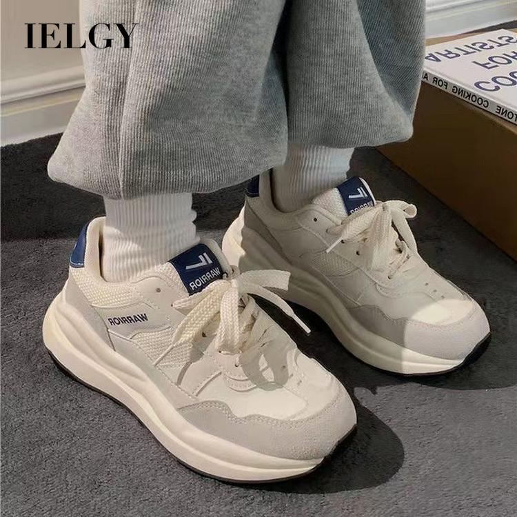 Giày thể thao đế bằng IELGY thiết kế đơn giản phong cách Hàn Quốc thời trang cho nữ