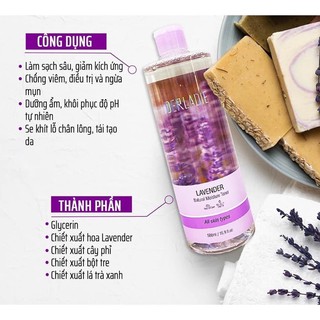 Nước Hoa Hồng Kháng Viêm, Giảm Mụn Chiết Xuất Hoa Lavender Derladie Lavender Natural Moisture Toner 500ml