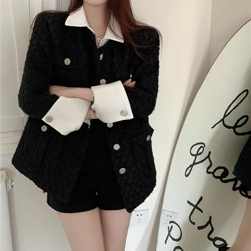 Áo khoác dạ TWEED za.ra nữ 2 lớp cúc đồng hàng dày dặn cao cấp