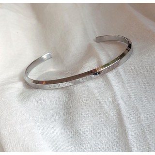 Vòng đeo tay Cuff thép không gỉ màu bạc đủ size nam nữ