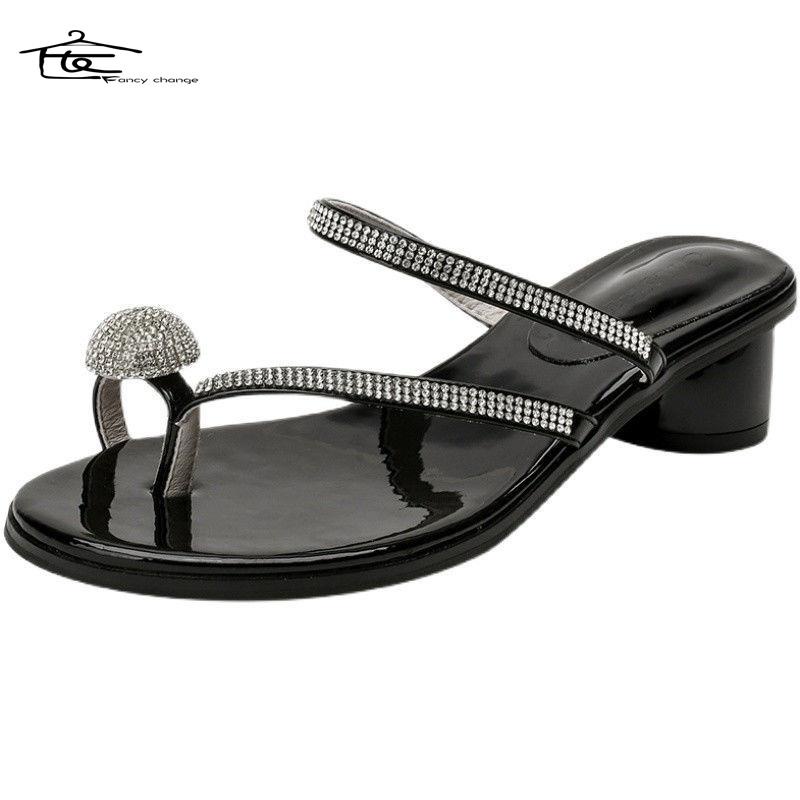 Dép Sandal Cao Gót 2022 Đính Đá Thời Trang Mùa Hè Cho Nữ