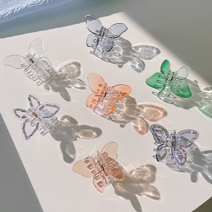 Kẹp tóc càng cua trong suốt hình bướm phong cách Hàn Quốc dành cho nữ