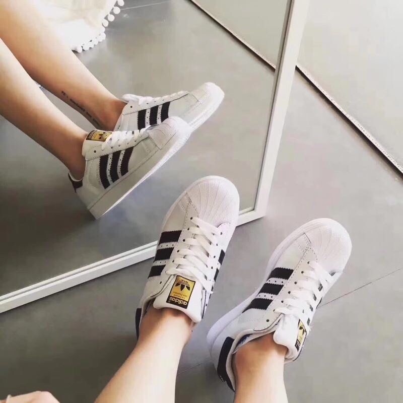 Giày thể thao, giày adidas superstar mũi sò đen trắng nam nữ đủ size fuck bill cao cấp